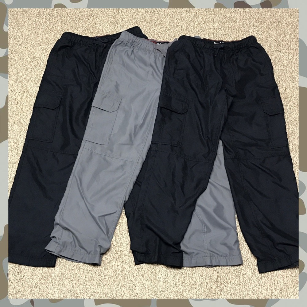 🌀Lot Of 3 Tony Hawk Cargo Pants 1 Black/ 2 Grey