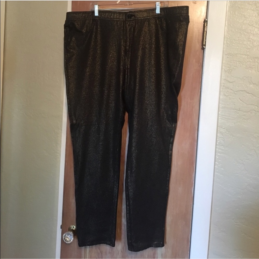Lane Bryant gold and black pants