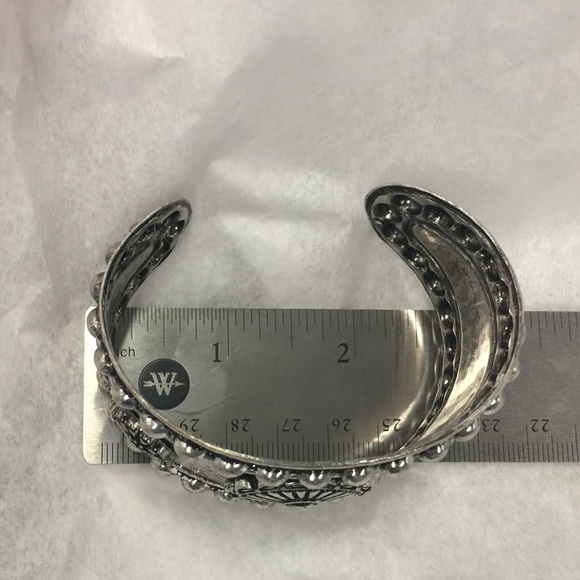 Western Concho Cuff in Antiqued Silver - Picture 3 of 3