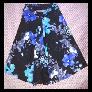 Black with blue and green flowers skirt