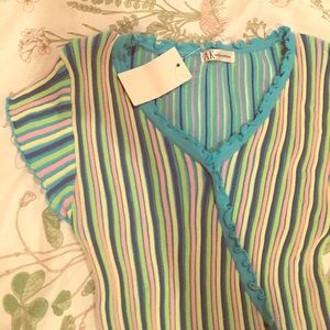 Vintage style stretchy ruffle shirt