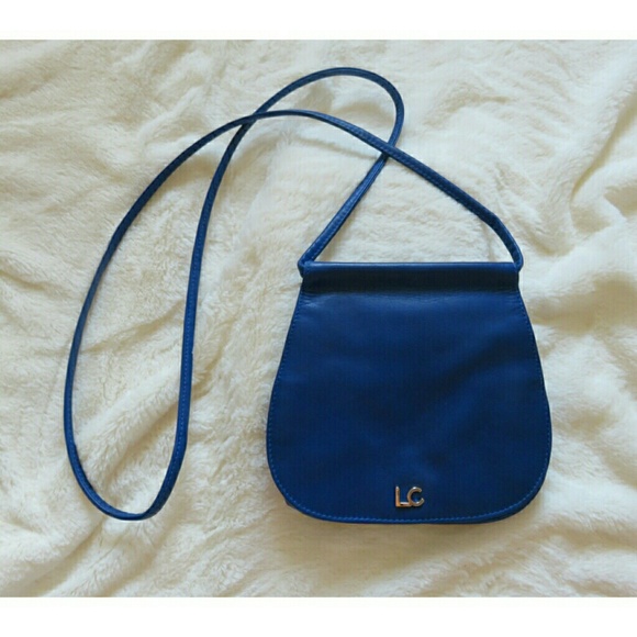 Liz Claiborne Handbags - Vintage Leather Summer Crossbody Saddlebag Blue