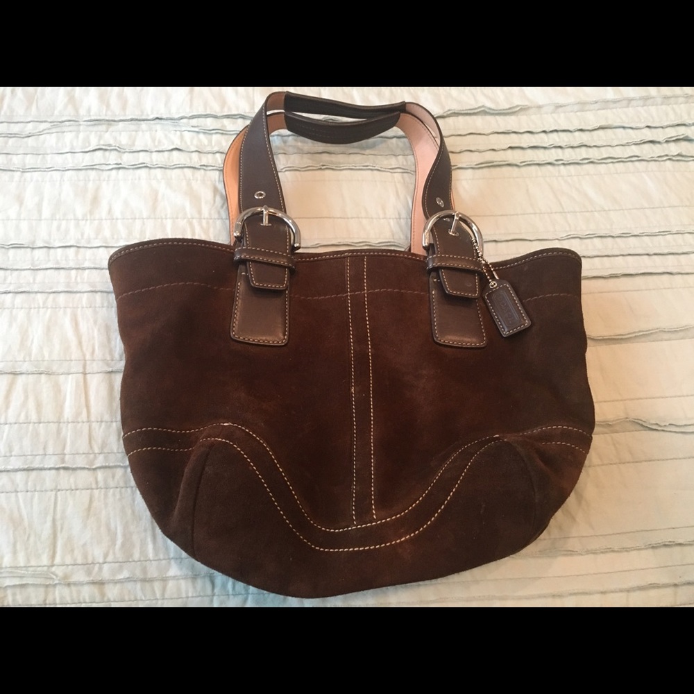 💥Brown Suede Coach Purse💥