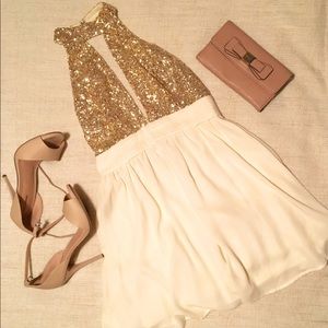 Gold and White Dress