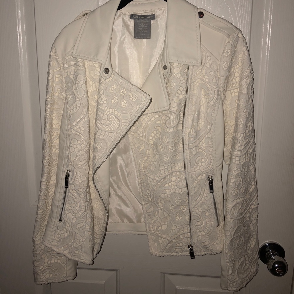 Brand new cream colored lace Moto jacket