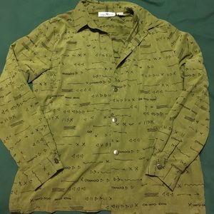 Vintage retro thrifted faux suede button up