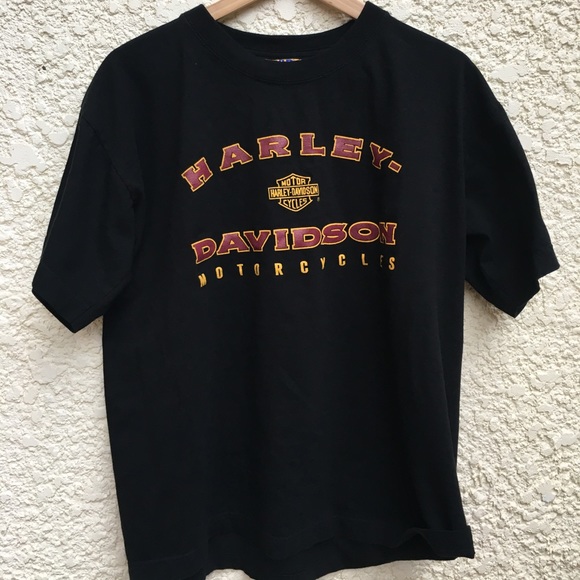 T-shirt Vintage Harley-Davidson - Taille L, Noir, Coton - Occasion Très Bon état