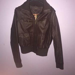Brown bomber jacket