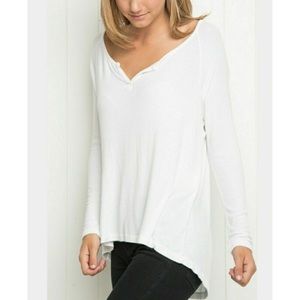 Brandy Melville White Long Sleeve Top