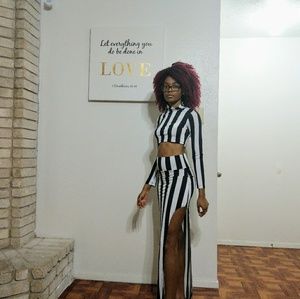 Black & White Beetle Juice Skirt set
