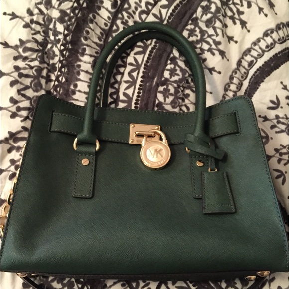 hunter green michael kors bag