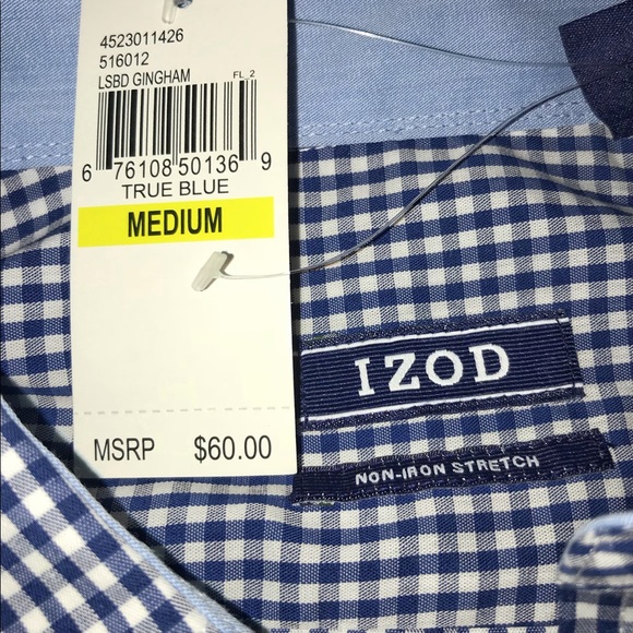 NWT IZOD Blue and White Button Down Dress Shirt ! - Picture 2 of 6