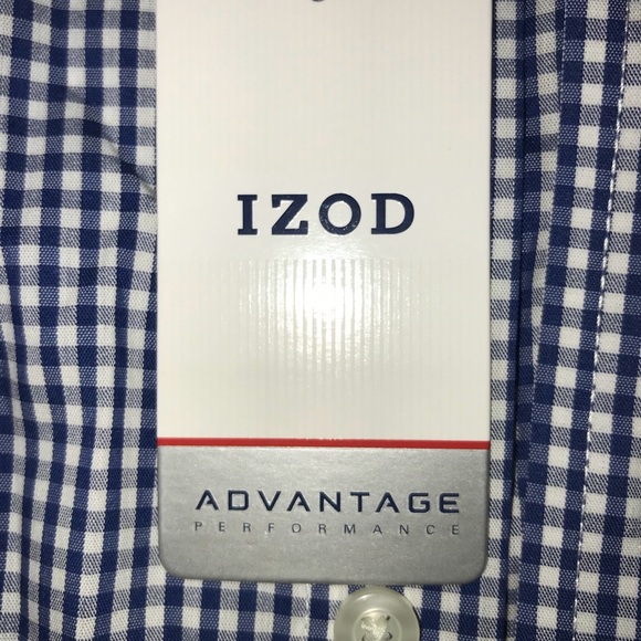 NWT IZOD Blue and White Button Down Dress Shirt ! - Picture 3 of 6