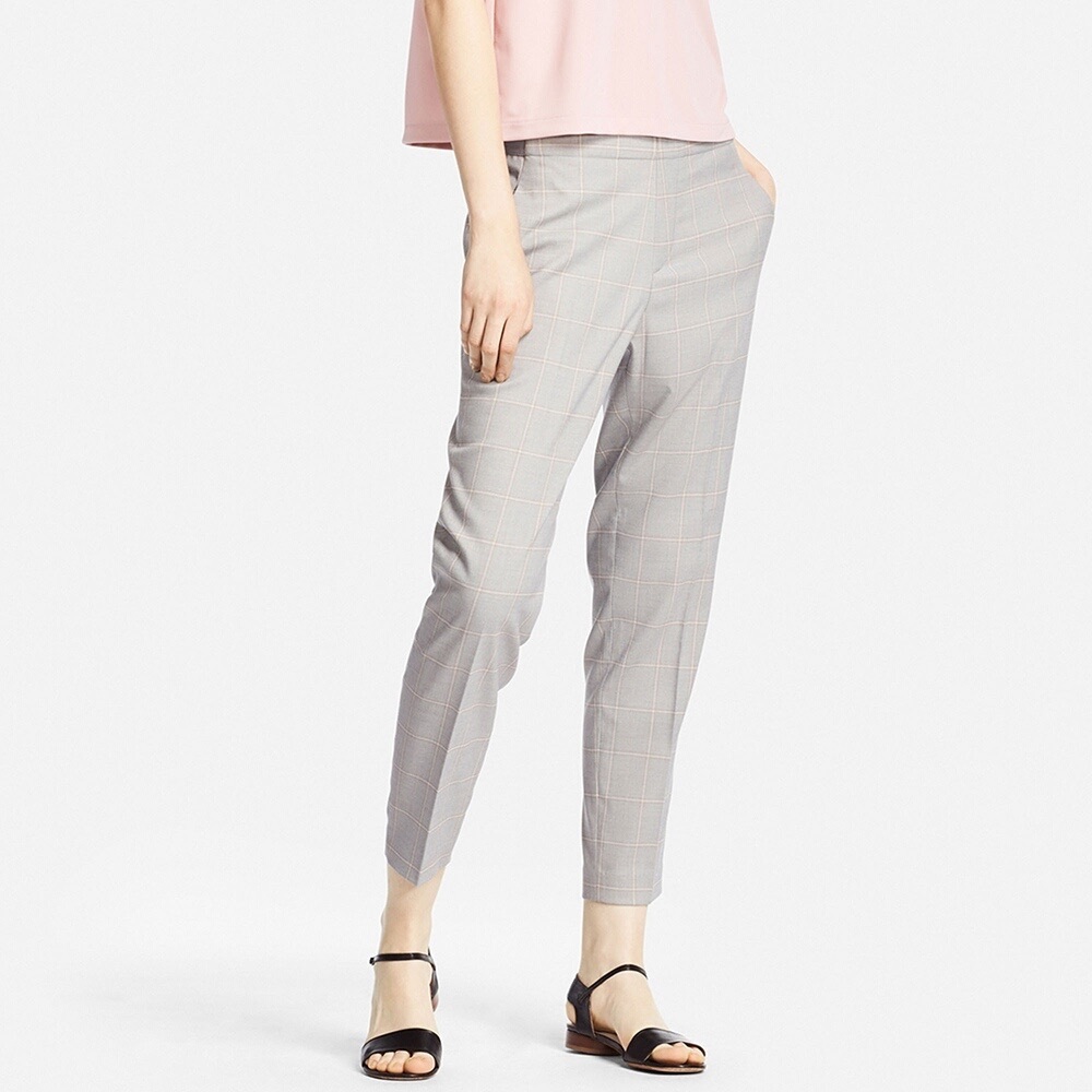 Gray patterned uniqlo smart style ankle pants!