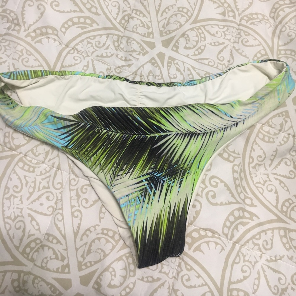 L*space reversible bikini bottoms palm and white
