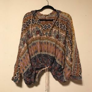 Free people sheer/lightweight hoodie