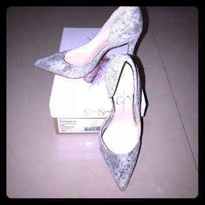 Glitter lace high heels!