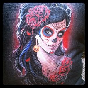 Sugar skull pillow