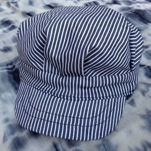 Pinstriped train hat