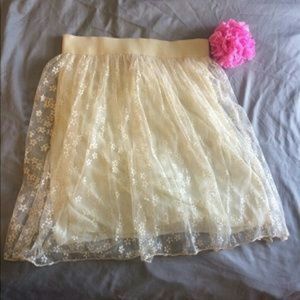Beige lace  flower skirt
