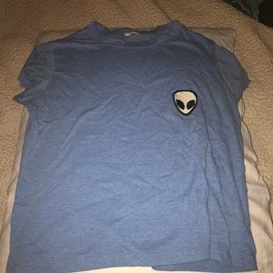 Cropped tee shirt with alien