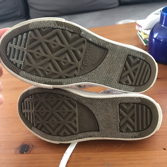 Off pink with turquoise insole hi top converse - Picture 3 of 3