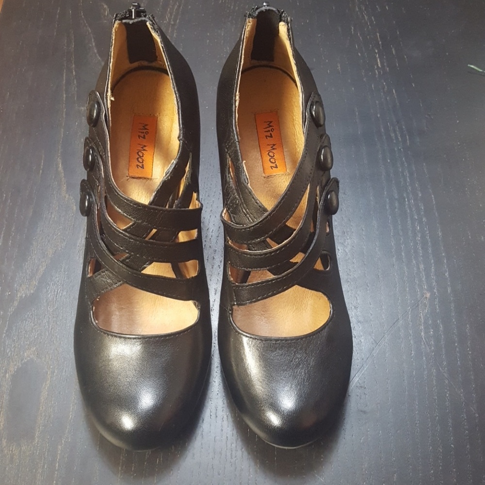 Miz Mooz Black Heel Mary Jane Pumps