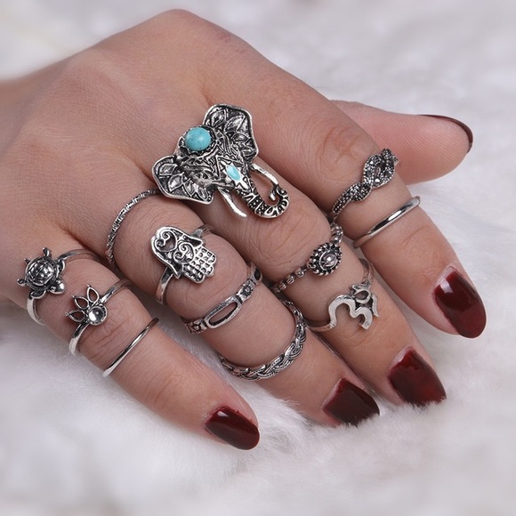Jewelry - 14pc bohemian ring set