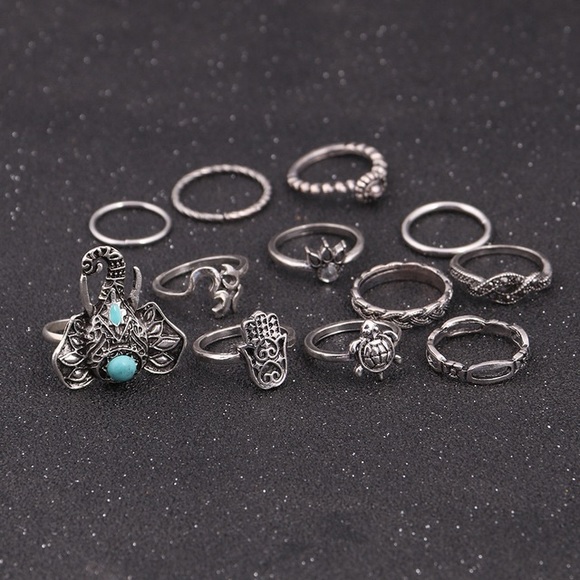 14pc bohemian ring set - Picture 4 of 7