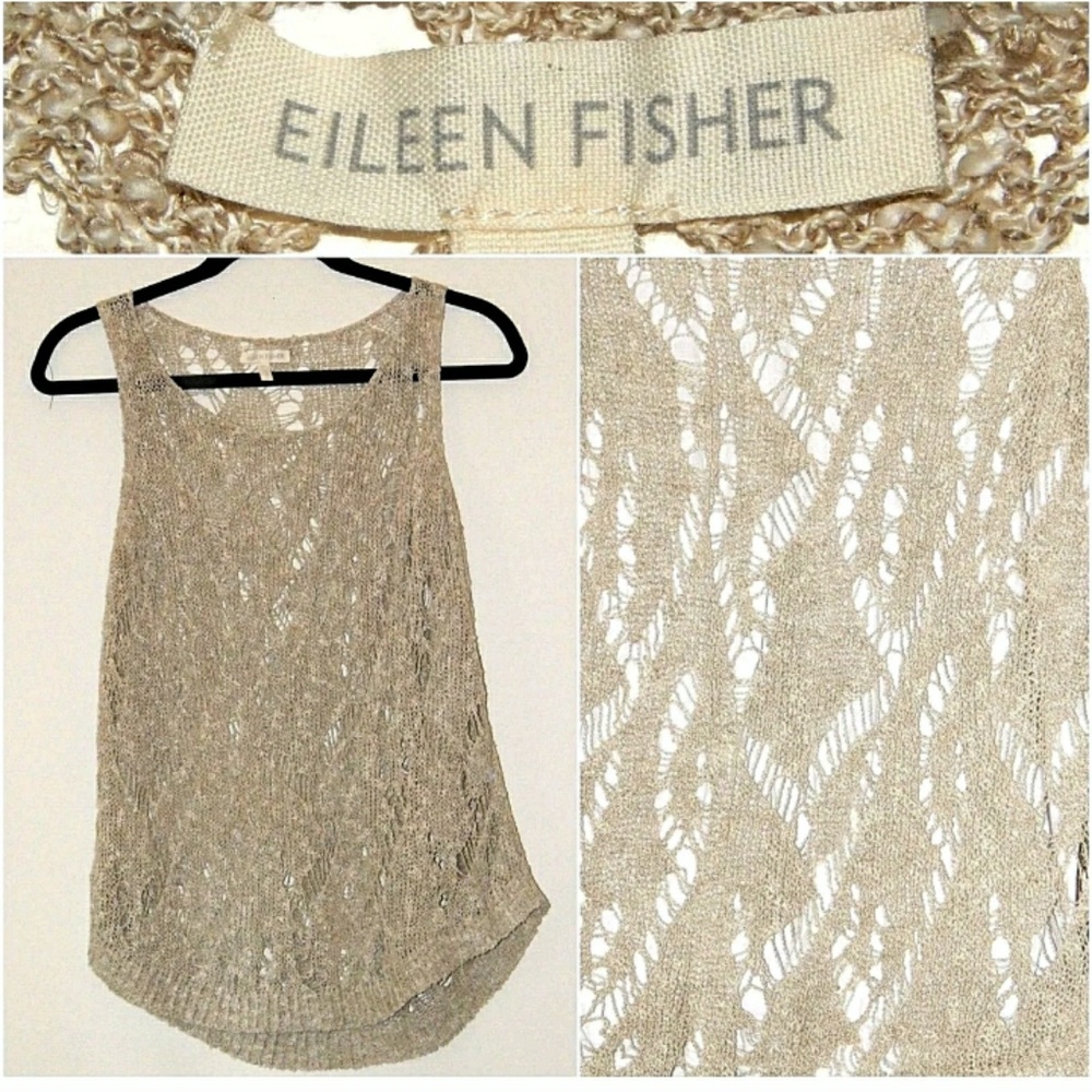 Eileen Fisher Open Knit Linen Cotton Size S