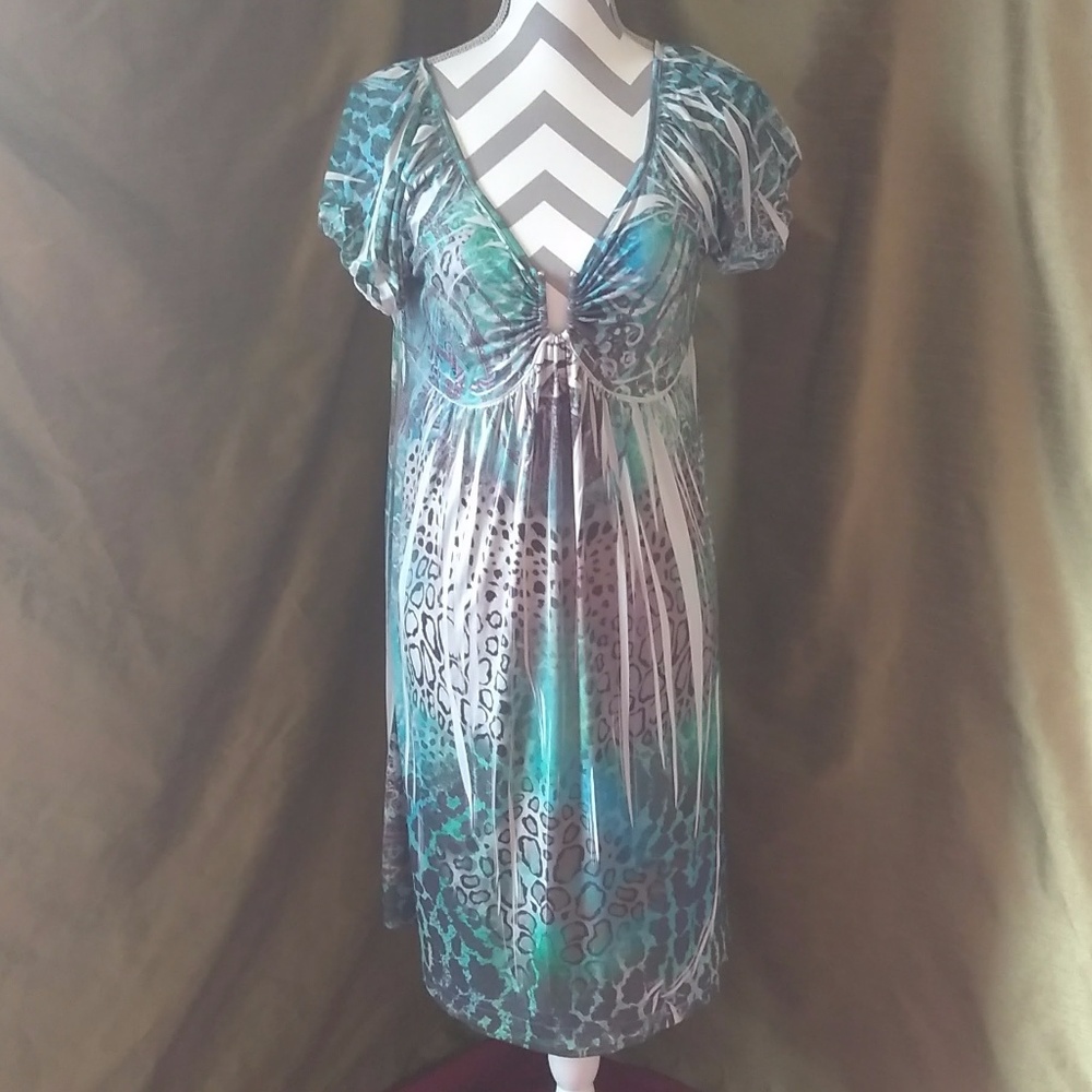 😺🆕 ONE WORLD Paisley and Animal Print Dress