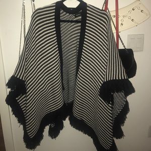 Cashmere and cotton blend Max &a Coffee poncho