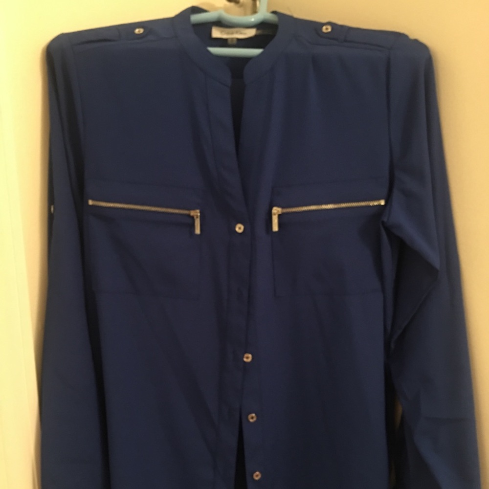 Calvin Klein women shirt size medium blue sapphire