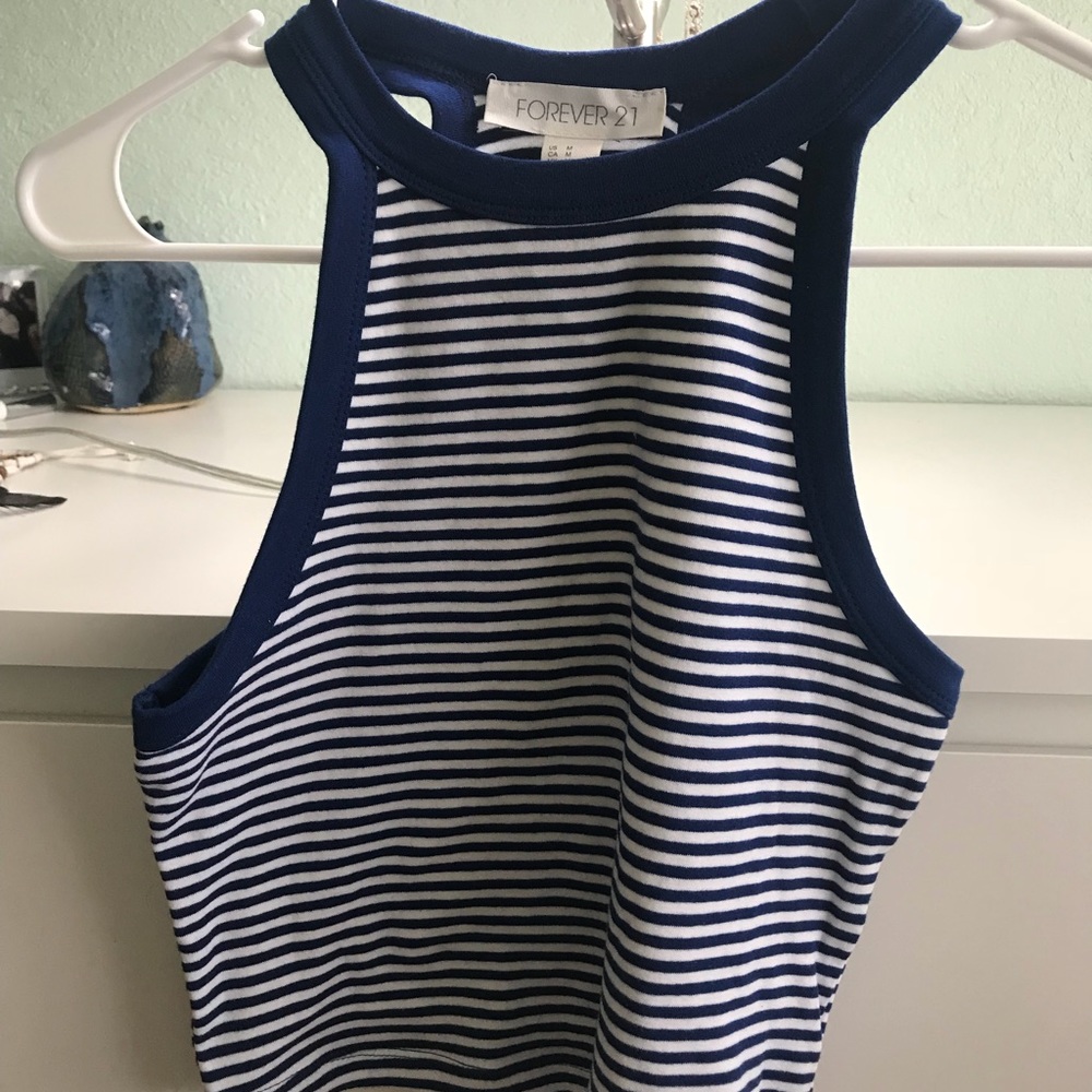 STRIPED HALTER TOP