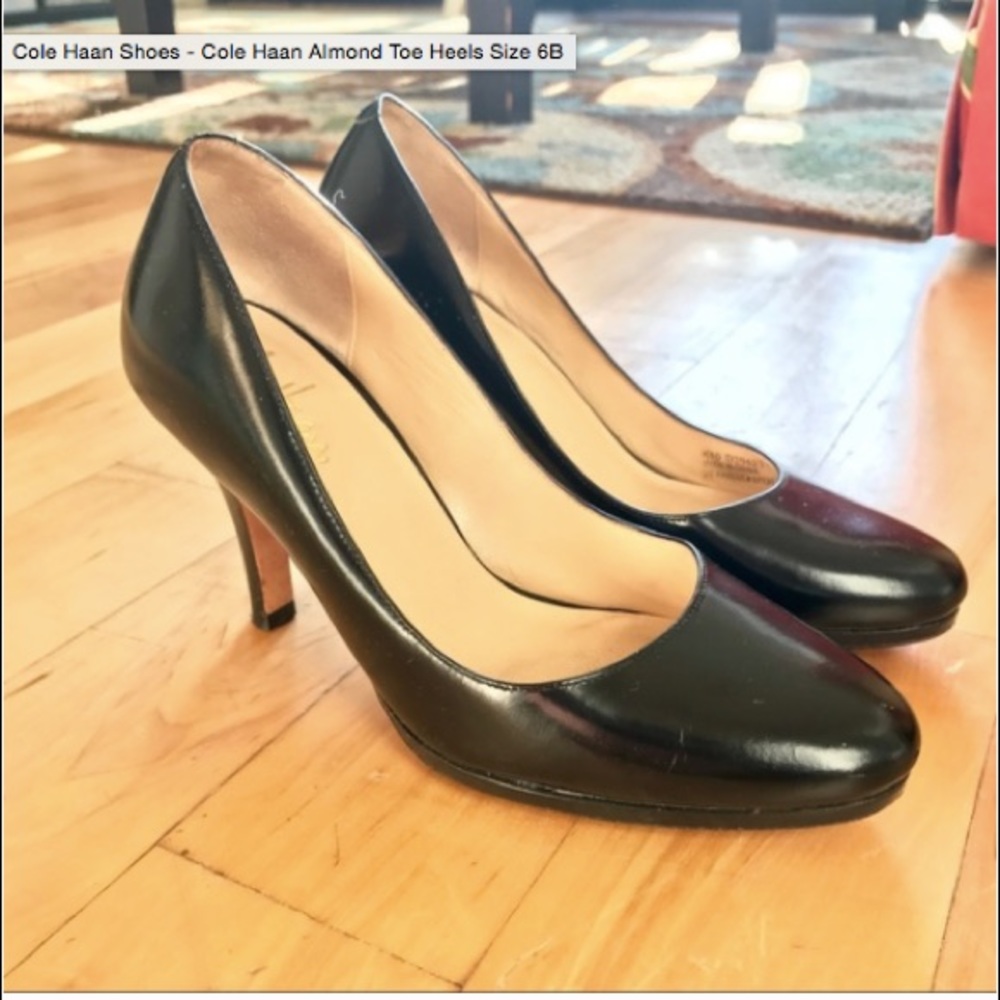 Cole Haan Black Almond Toe Heels Nike Air Cushion
