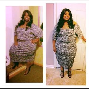 Plus size crop top and skirt set