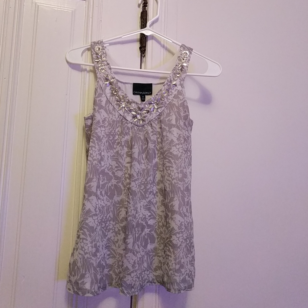 Grey blouse tank