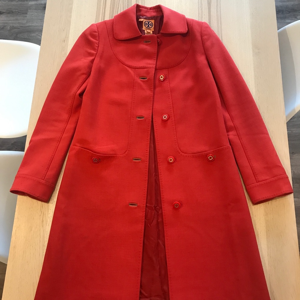 AUTHENTIC TORY BURCH Fitted Retro Coat Jacket 0