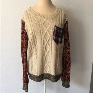 Gimmicks by BKE Buckle Chiffon &Lace Mixed Sweater