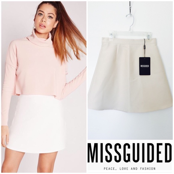 Missguided Dresses & Skirts - MISSGUIDED Cream A-Line Skirt (24 waist)