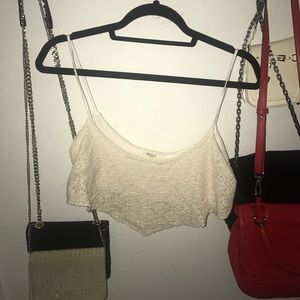 Patterned spaghetti strap crop top