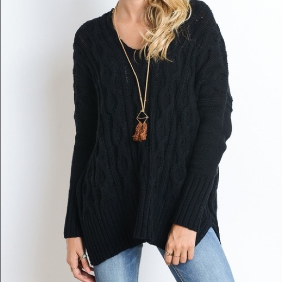 Cream Dolman Cable Oversized Knit Sweater - Picture 6 of 8