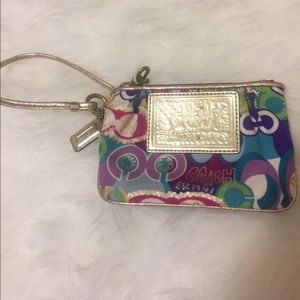 Coach Poppy mini wristlet