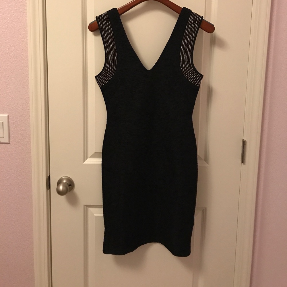 Classy deep V black dress