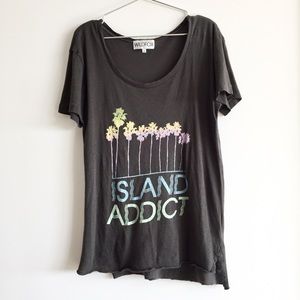 Wildfox "Island Addict" scoop neck tee