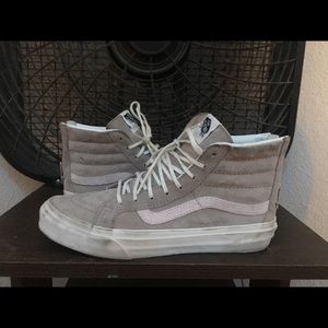 Black and grey high top vans