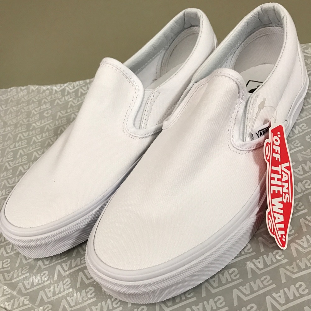 Brand New Vans Slip On White/White