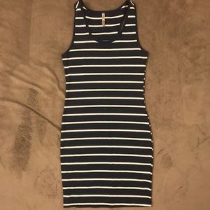 Blue striped bodycon dress size small