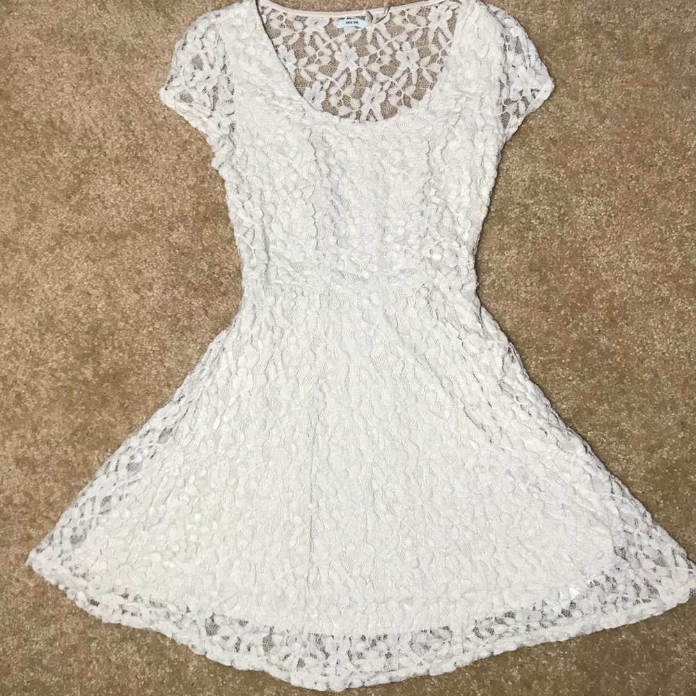 Cream Floral Lace Dress