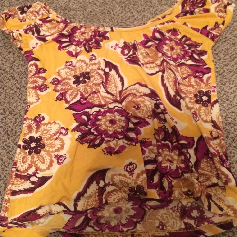 Yellow and flower blouse
